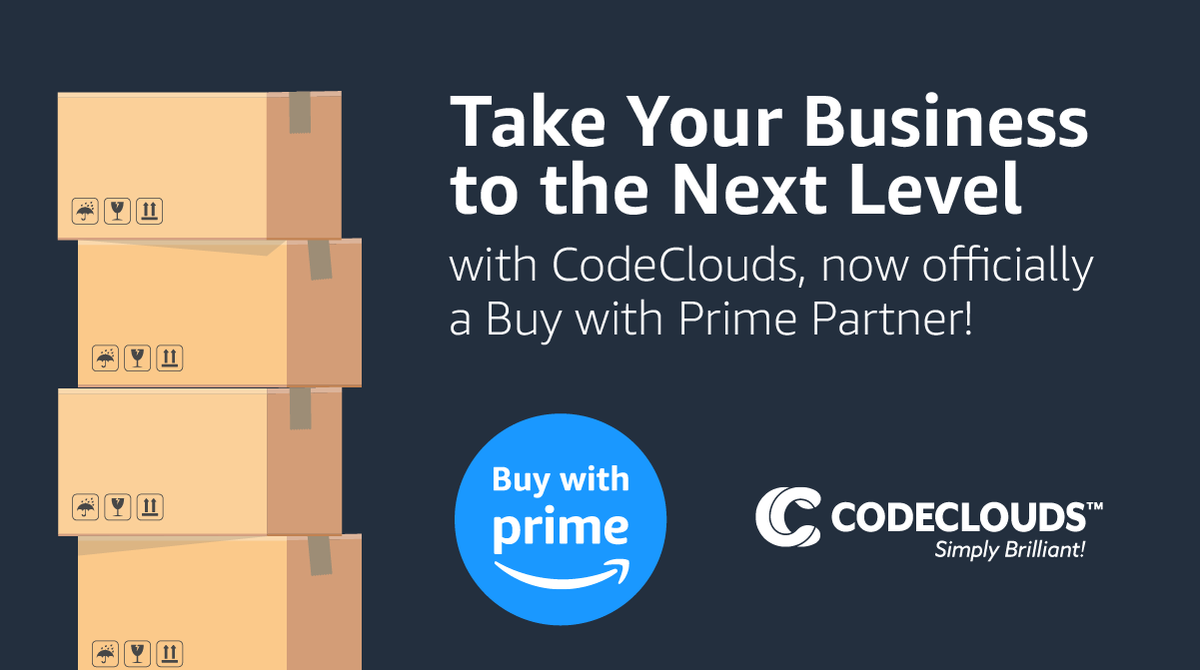 codeclouds's tweet photo. CodeClouds is officially a Buy with Prime integration partner, and we have the eCommerce experience to make sure it’s done right!
#BuyWithPrime #PrimePartnership #HappyToAnnounce #CodeClouds https://t.co/ZECbIWHd5M
