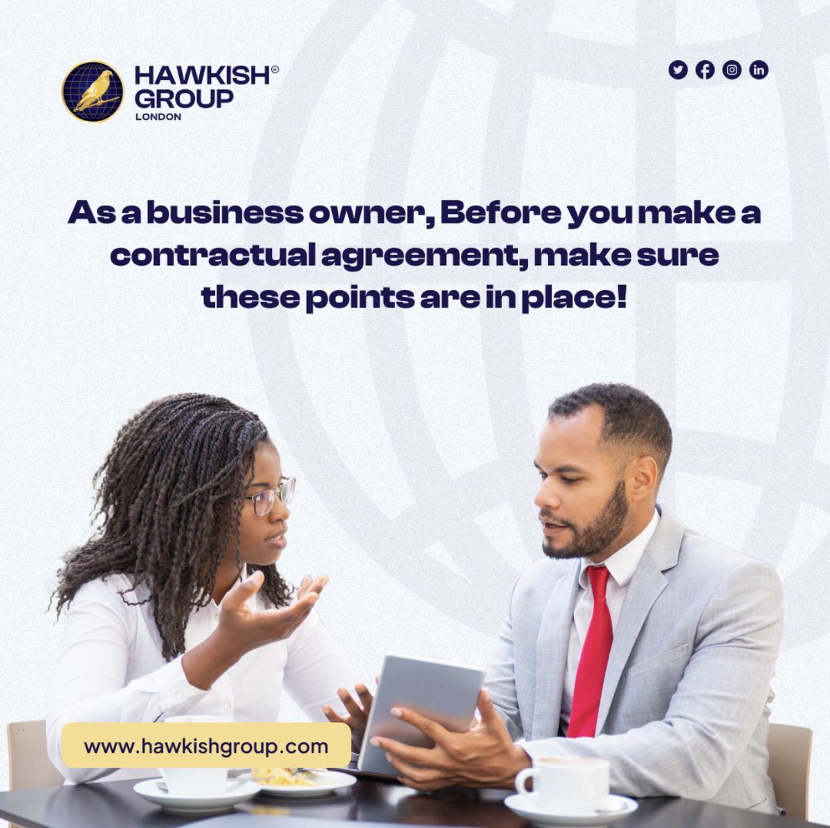 hawkishGroup's tweet photo. More details in previous post. To speak with one of our consultants, Call or send a whatsapp message today on +2348100667107, +442071675741 or send us an Email: Info@hawkishgroup.com
#contract #agreement #consultant #business #contractualagreement #businesscontract #ukbusiness https://t.co/R2lcB7VMFR