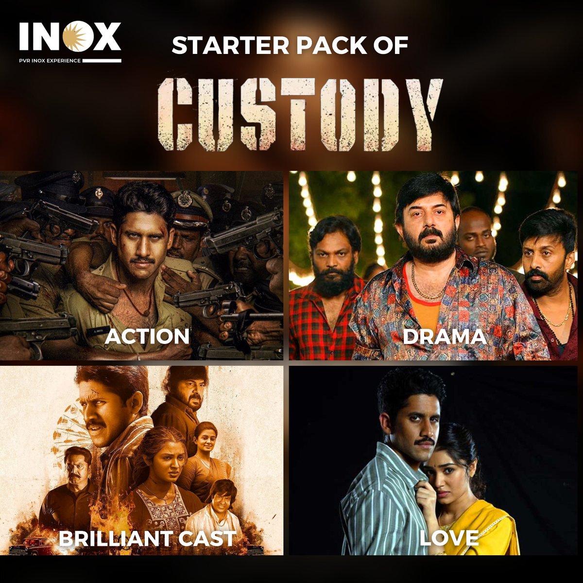 INOXMovies's tweet image. Embark on a Cinematic Adventure: Watch #Custody at #INOX! Experience a thrilling blend of action, drama, and an incredible cast, with a touch of love.
#LiveTheMovie
