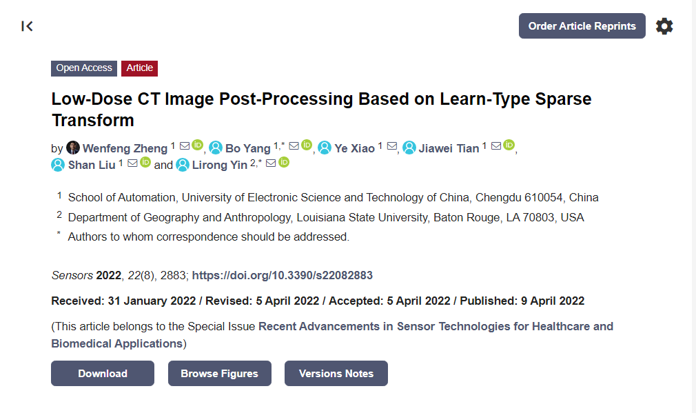 #highlycitedpaper Low-Dose CT Image Post-Processing Based on Learn-Type Sparse Transform mdpi.com/1424-8220/22/8… @LSU #SparseRepresentation #SparseTransform