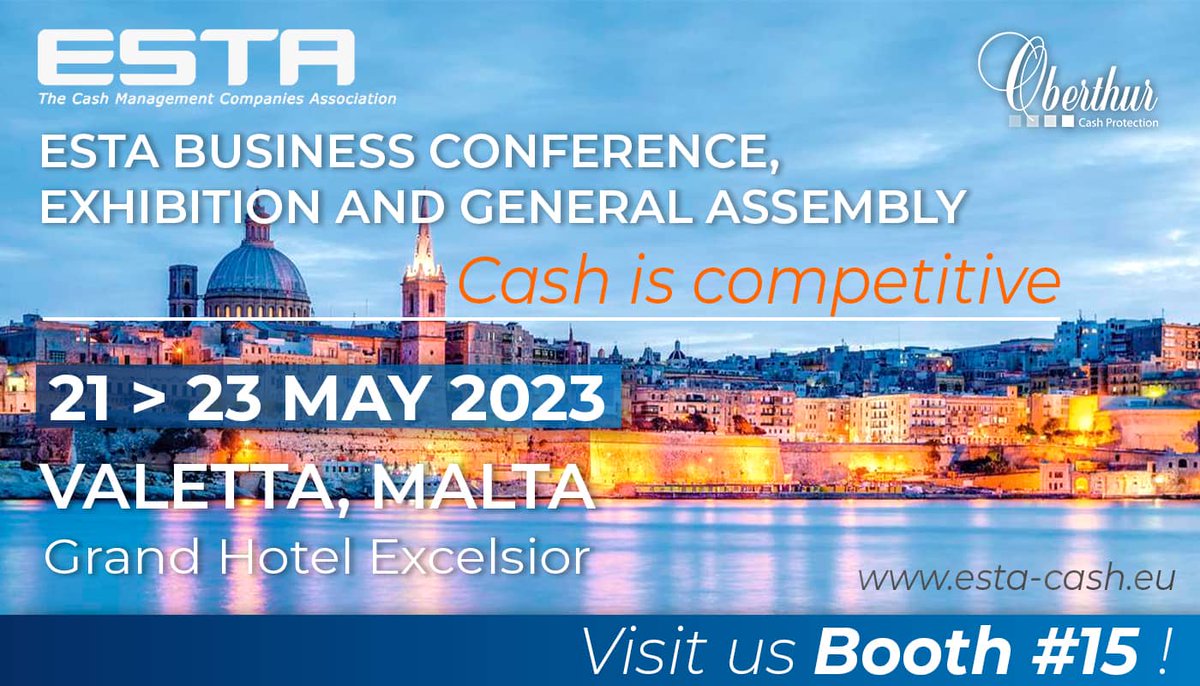 OberthurCP's tweet image. Day-4 before ESTA Business Conference Exhibition and General Assembly in Malta 🇲🇹

@OberthurCP team is looking forward to meet you there ! 🤝

Discover OCP CIT Whitepaper:
bit.ly/3ByuvVS

#OberthurCashProtection #ESTA2023 #CashIsCompetitive