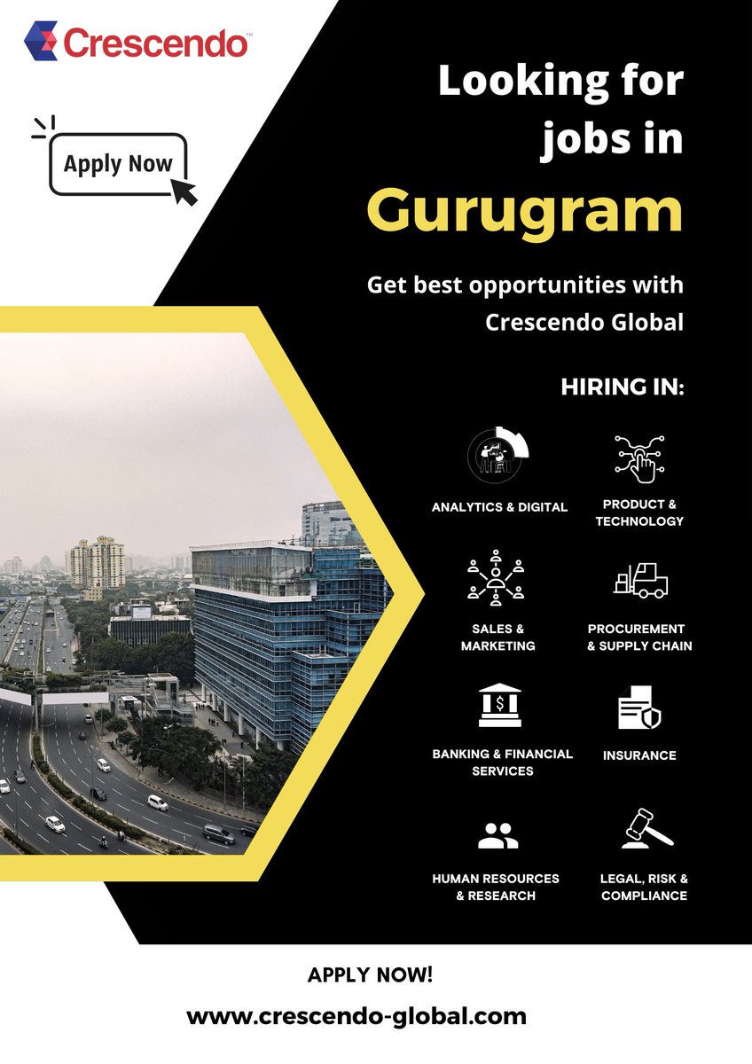 Looking for Senior Level jobs in Gurugram?
Get the best opportunities with Crescendo Global.

Apply now at buff.ly/3B0WsGa 

#hiring #jobopportunities #crescendoglobal #careers #jobs #gurugram #gurgaon #gurgaonjobs #gurugramjobs #gurgaonhirings #gurugramjobs