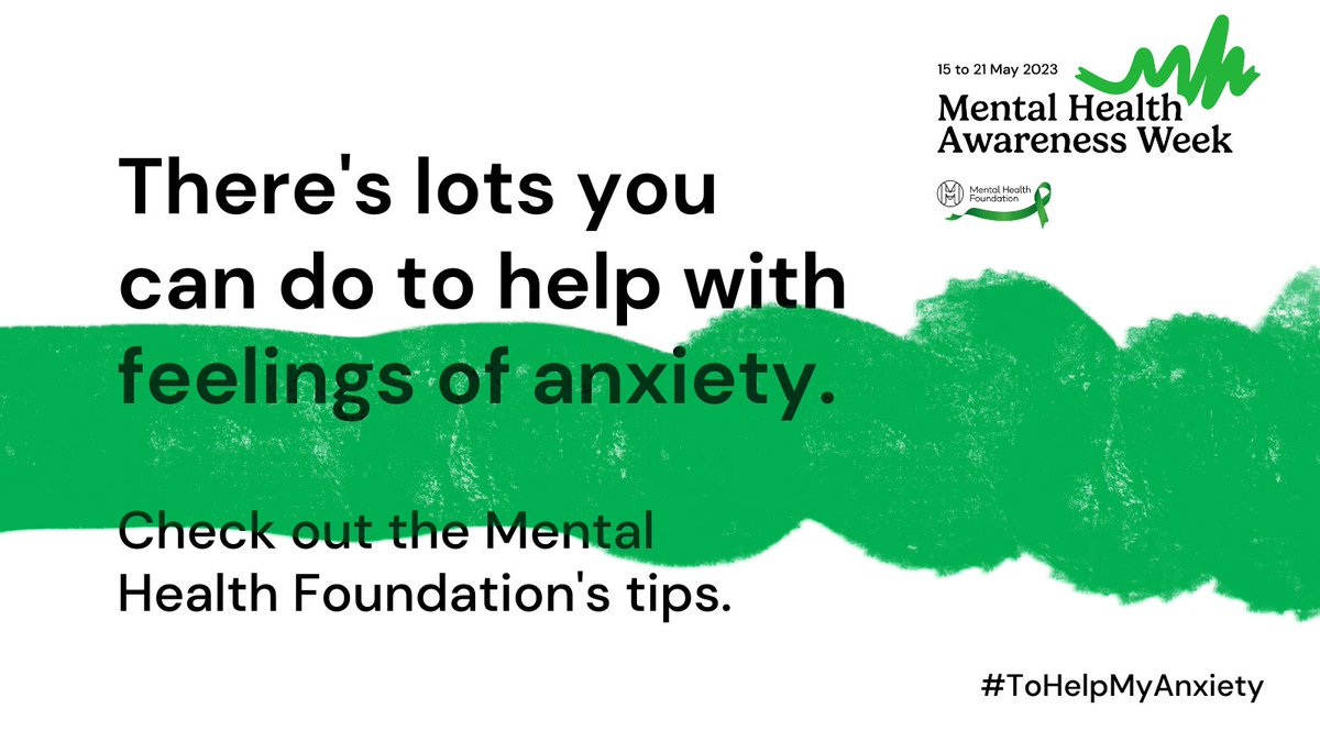 There are lots of things you can do to help with feelings of anxiety. Check out #mentalhealth’s tips: mentalhealth.org.uk/mhaw/tips #MentalHealthAwarenessWeek #ToHelpMyAnxiety