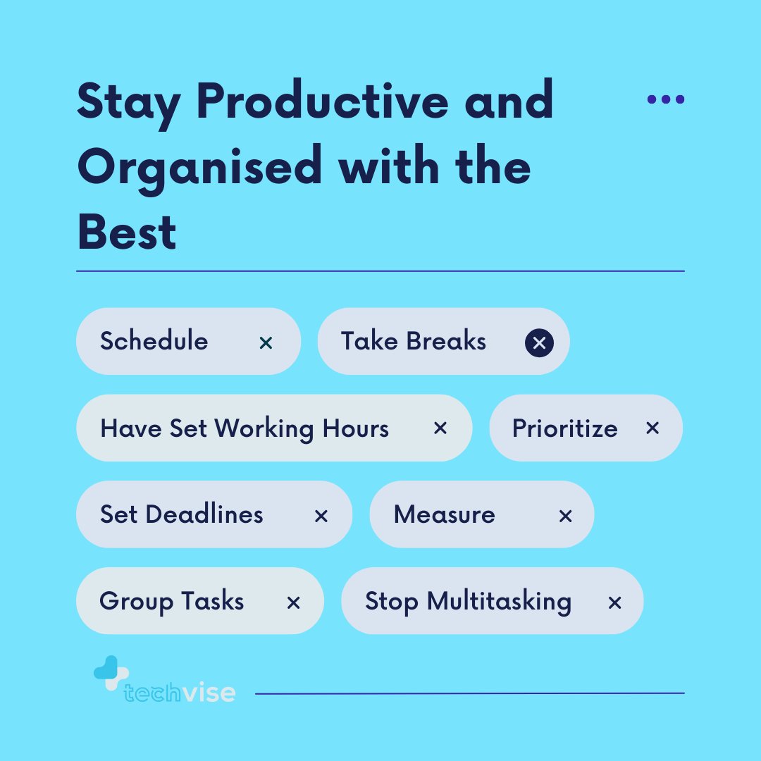TechVise's tweet image. Stay productive &amp;amp; organised with the must-have tech tools. From note-taking apps to project management software, streamline your workflow &amp;amp; get more done 🚀 Check out our website to see what all we&apos;ve covered #ProductivityTools #OrganizationalTools #TechTools #TechVise
