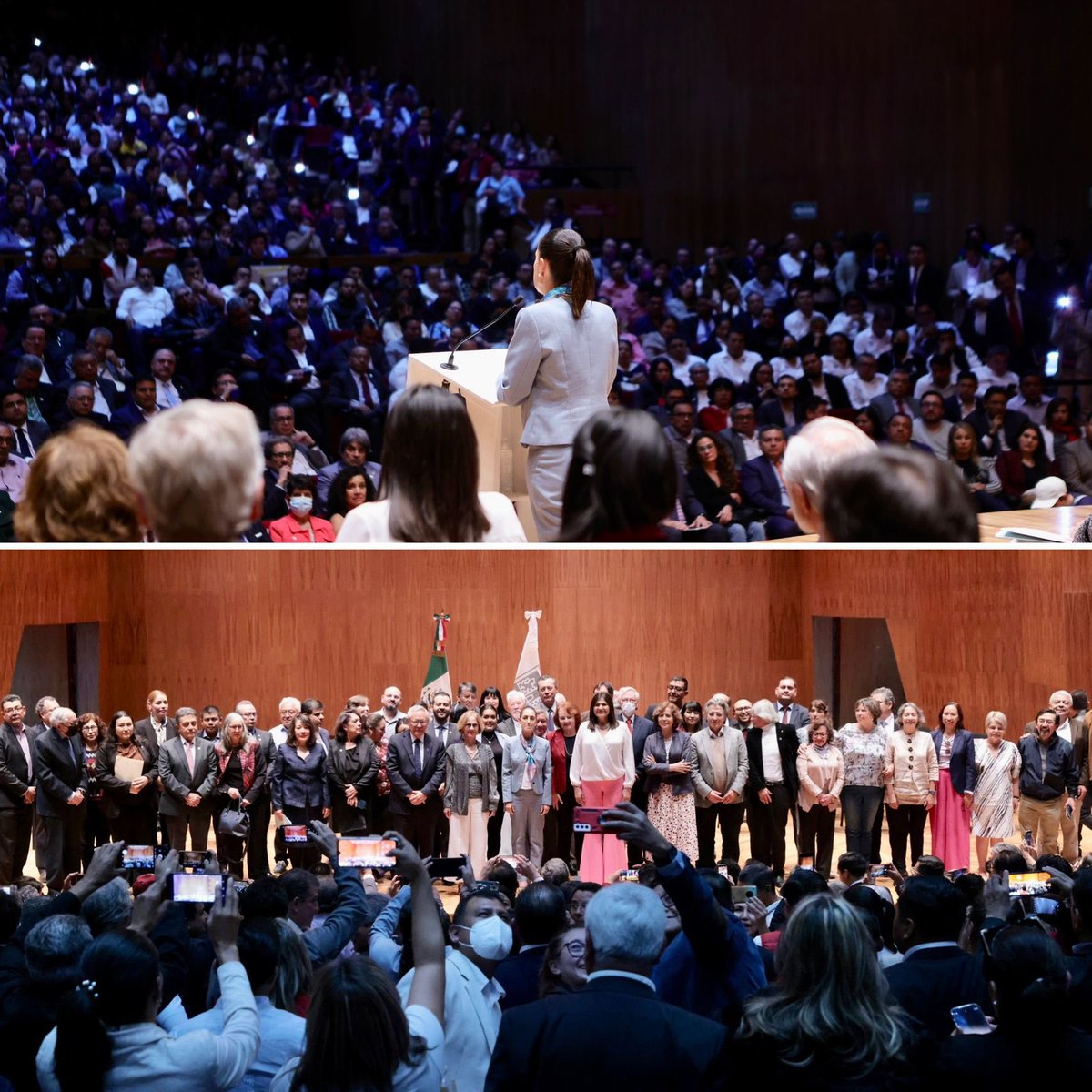 Claudiashein's tweet photo. Invitada por académicos y científicos para dar a conocer lo que hemos hecho en la Ciudad en materia de educación, ciencia, tecnología e innovación, dije que soy una convencida de la 4ta Transformación y de que México es un país que anhela justicia en todos los sentidos y que en la erradicación de la pobreza y la disminución de las desigualdades, la educación pública y el desarrollo científico son fundamentales.