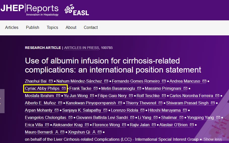 🚨New publication alert🚨

I was invited to be contributing faculty member of the Liver Cirrhosis-related Complications: International Special Interest Group.

Honored to be part of this all-star crew of 33 expert Hepatologists from 19 countries globally.

Our consensus…