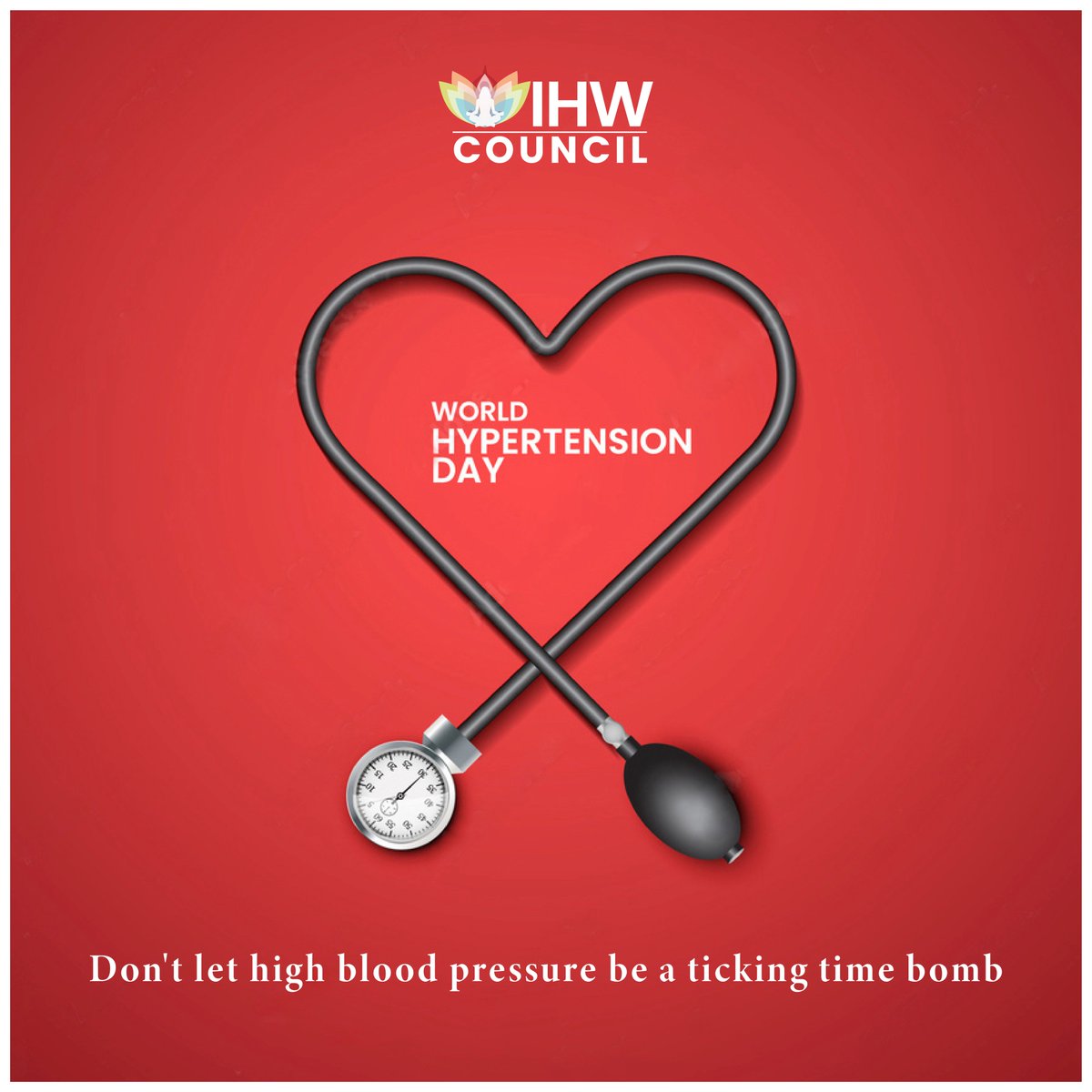 IHWCouncil's tweet photo. Take control of your health this World Hypertension Day!
Embrace a healthier lifestyle, break the chain of unhealthy habits, and prioritize your well-being.
Together, we can defuse the threat and beat high blood pressure!
#WorldHypertensionDay #MayForHealth