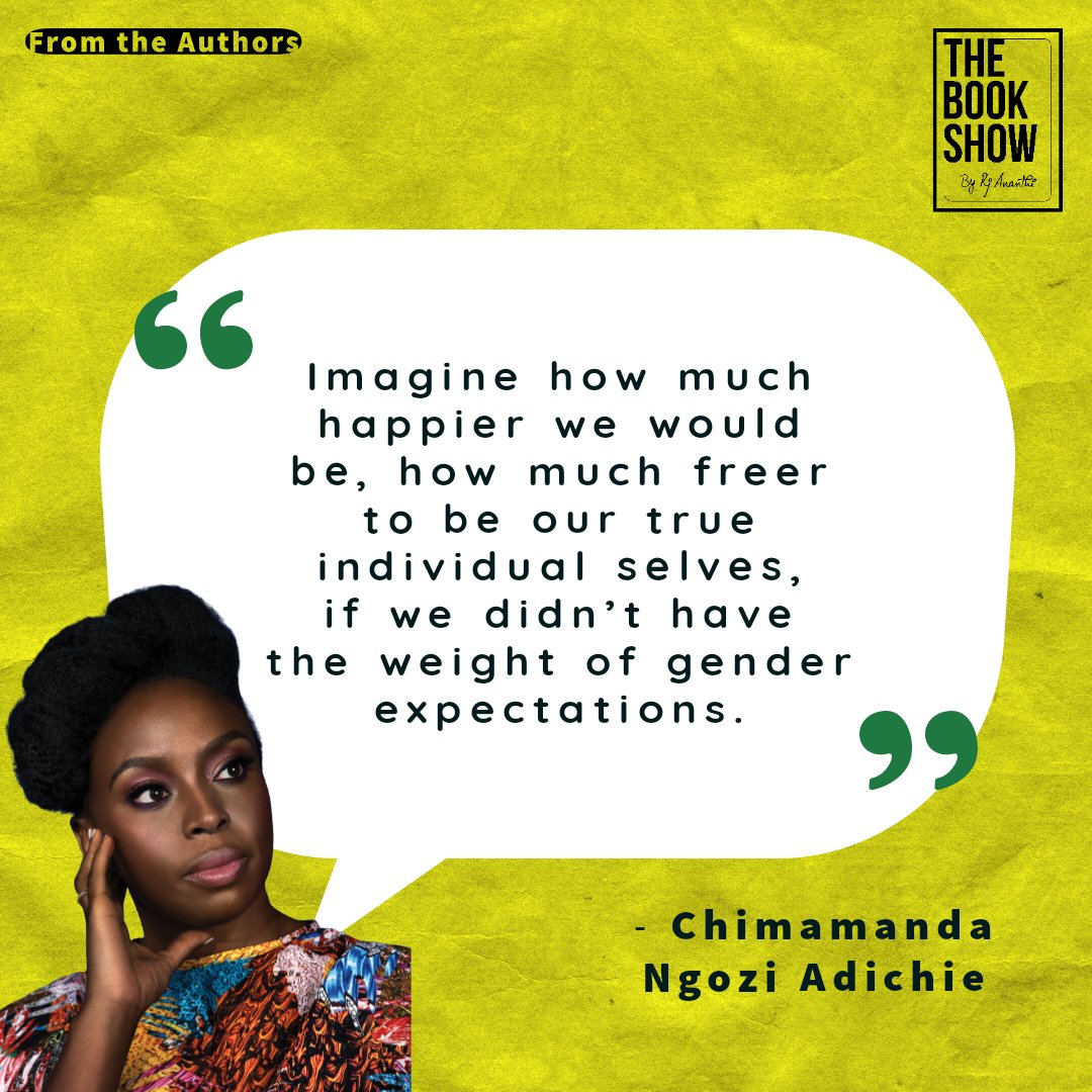 From the author @ChimamandaReal ✍️
A Nigerian Writer. ❤️

#TheBookShow #GenderEquality  #booksarethebest #LoveReading #Booklover #author #quotes #goodthoughts
#goodreads #goodvibesonly #bookrecommendations
#Bookfluencer #rjananthi
#bookreading #instagood