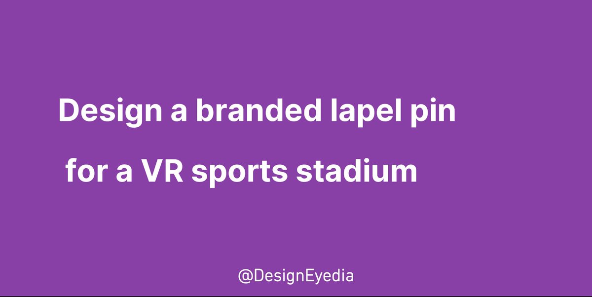 DesignEyedia's tweet photo. Design a branded lapel pin  for a VR sports stadium #design #ideas #designeyedia https://t.co/2IYFkkGPAw
