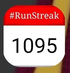 3 years straight of 2+ miles per day. 5362 total miles over that time frame (4.9 mi/day average). #RunStreak