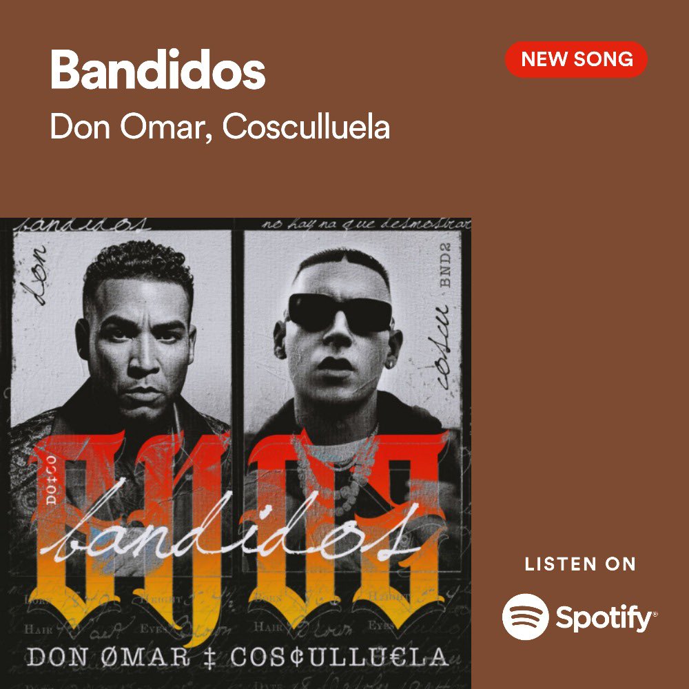 ¿Ya escucharon #Bandidos 🥷🏽 con <a href="/coscuelprincipe/">Cosculluela</a> en <a href="/spotify/">Spotify</a>? 👇🏾👇🏾

open.spotify.com/track/1KEihgoh…
