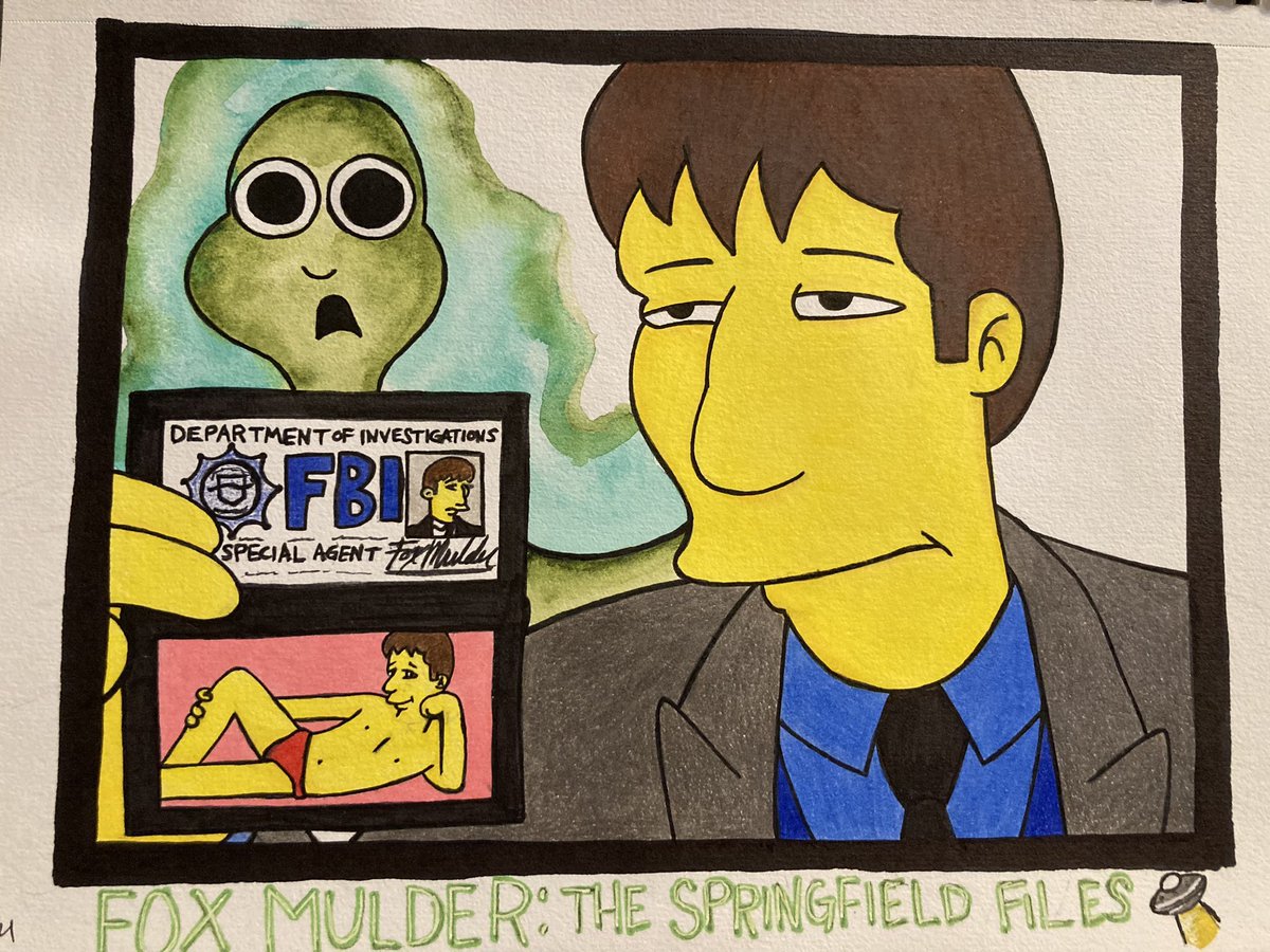hearteyes4david's tweet photo. #TheSpringfieldFiles #Simpsons episode is one of the greatest crossovers! #DavidDuchovny and #GillianAnderson did the voices of #Mulder and #Scully. This episode is definitely one of the most iconic ones. “I come in peace!” 😂 #Hearteyes https://t.co/0PSMwpue3I