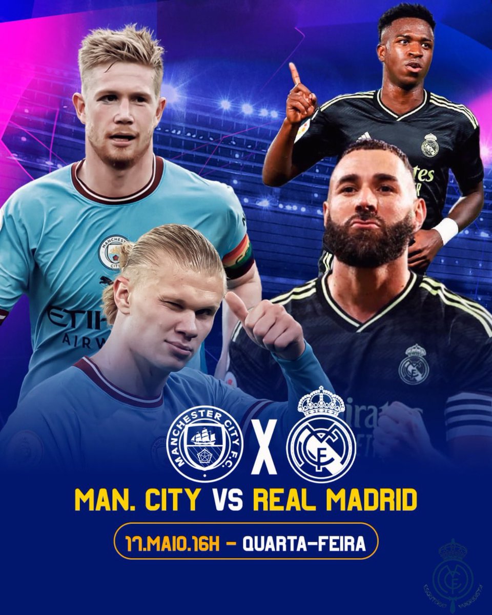 HOJE TEM REAL MADRID! 🤍 🏆 Champions League - Semifinal- volta 🆚 Manchester City 🏟️ Etihad Stadium ⏰ 16:00 🇧🇷| 21:00🇲🇿| 20:00🇦🇴| 20:00🇵🇹 📺 TNT e HBO Max