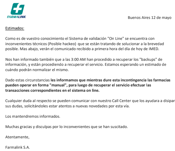 Microhardpc's tweet photo. Ataque de ransomware a empresa Bizland afecta a farmacias y red de transporte #Farmalink https://t.co/iytoewE8CA https://t.co/6IgMAJhGd7