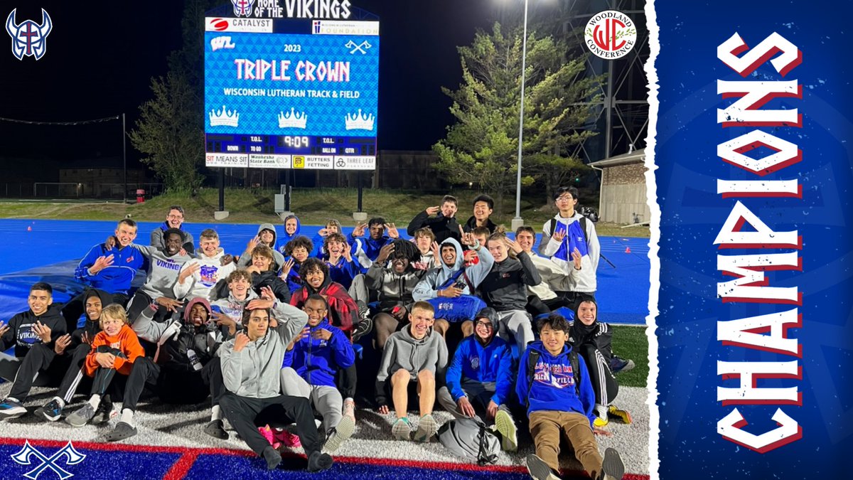 WLHSVikings's tweet photo. Quite a night at Zeitler Stadium! 9⃣ @WOODLANDconf1 records were broken at the outdoor conference track meet! Congratulations to our guys team, who finished off a triple crown after winning the meet by 16 points! https://t.co/Px0JNJrqwO