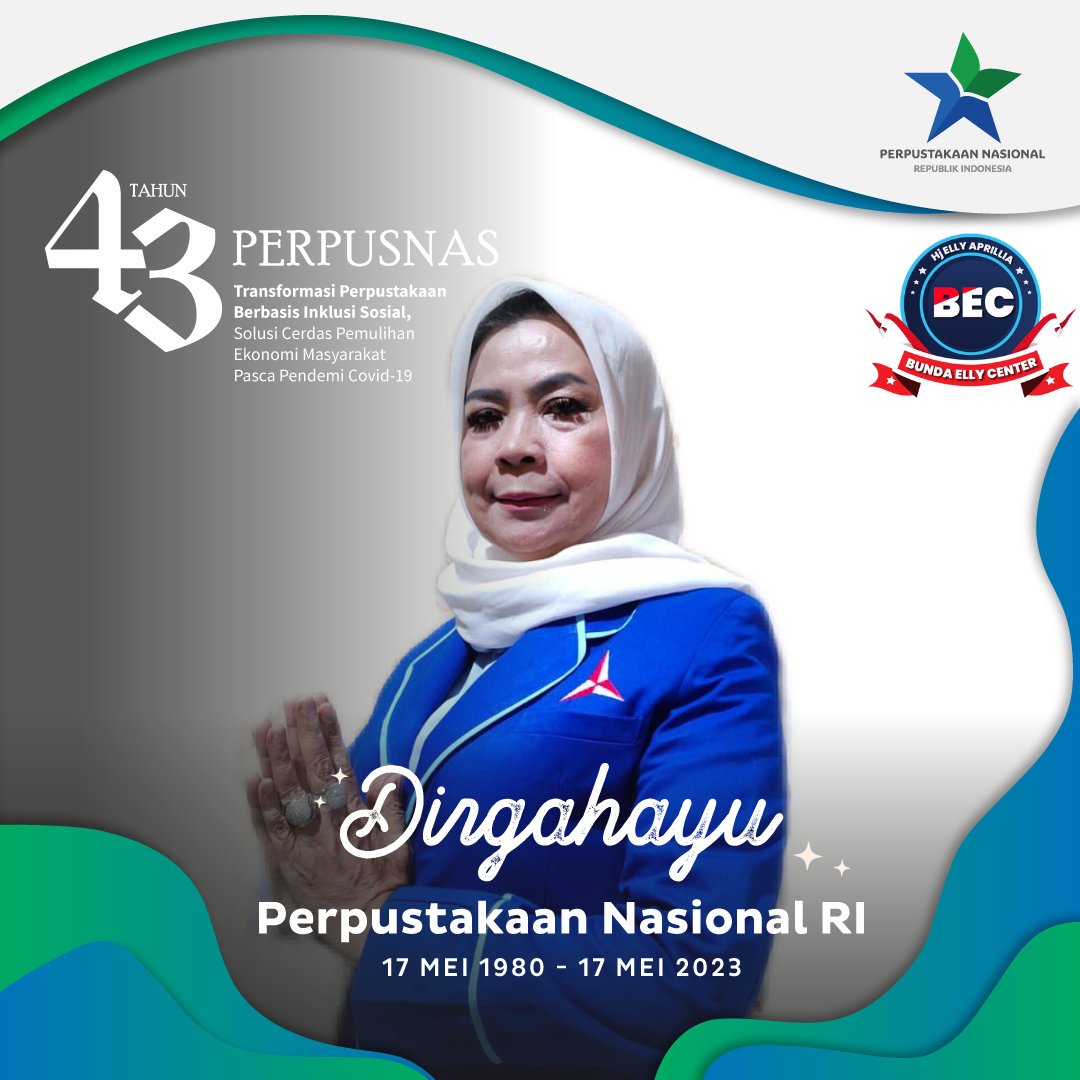 bundaellycenter's tweet photo. Dirgahayu Perpustakaan Nasional RI ke - 43 🇮🇩
Salam Literasi!

@PDemokrat @AgusYudhoyono 
@PDemokratjkt @RAMujiyono 
@DemokratJaktim @MumuAlhamid 
@elly_2404 https://t.co/mvT8yERTiN