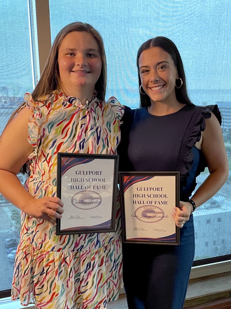 Congratulations Caroline Lindsey and Anna Kate Rounsaville on being inducted to Gulfport’s Hall of Fame! So proud of you both! #halloffame #TeamElite <a href="/clindz27/">caroline</a> <a href="/AnnaKate2023GHS/">Anna Kate</a>