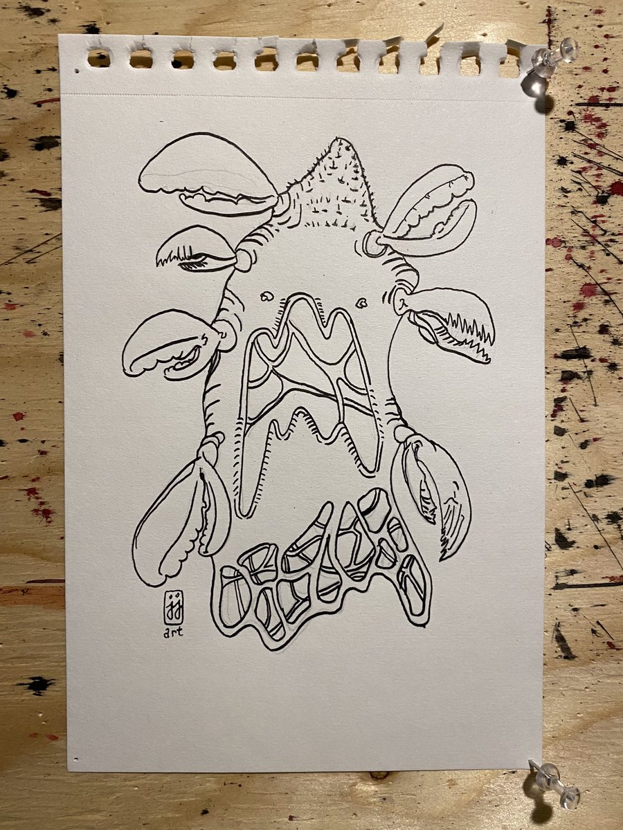 Making Monsters with <a href="/codyschibi/">Cody Schibi</a> - stubble, webbed, pincers - and listening to <a href="/CBCAfterdark/">Afterdark on CBC Music</a> with <a href="/OdarioWilliams/">ODARIO</a> 

#jjart 
#makeARTeveryday