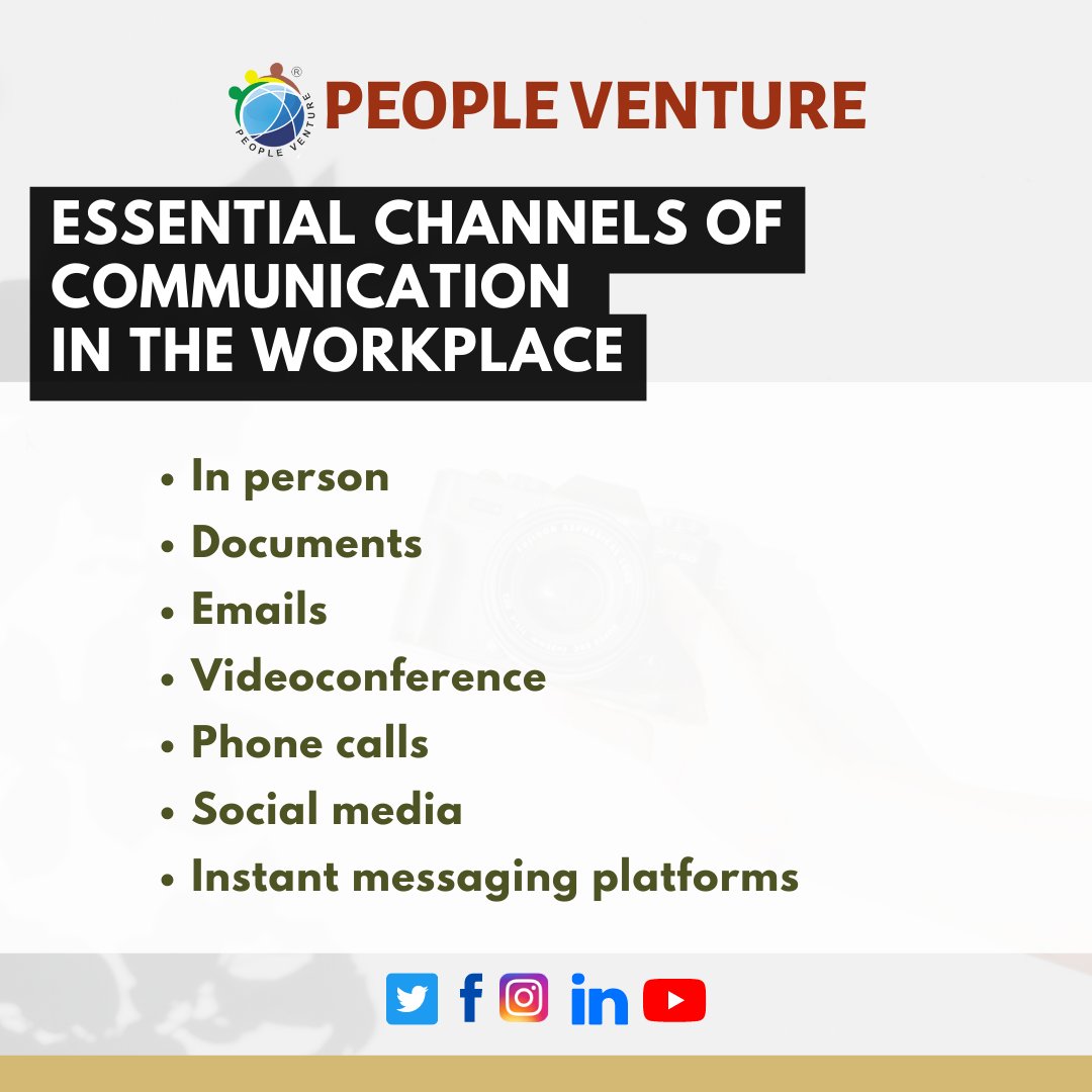 Essential channels of communication in the workplace!

#peopleventure #communication #communicationtip #communicationisthekey #workplace #communicationskills