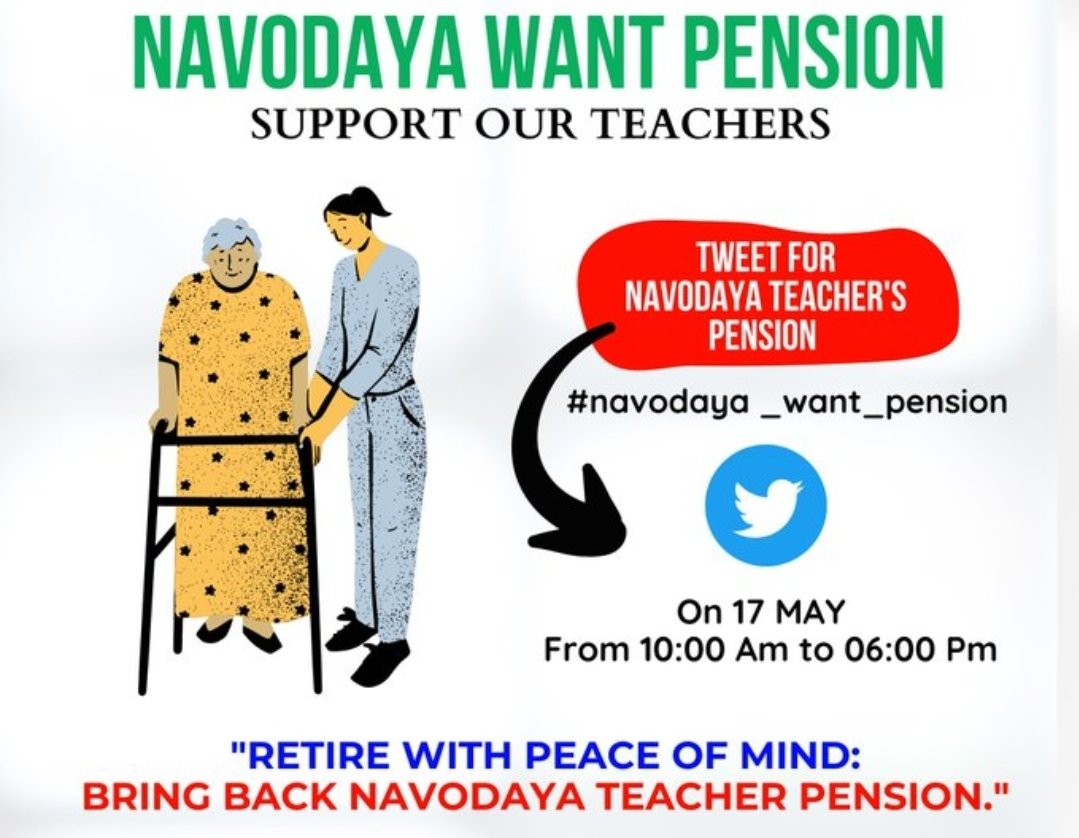 #Navodaya_want_pension

Calling all #Navodayans, Let's rally 2gthr &amp; Spprt our dedicated #Jnvs teachers who hv dedicated their lives to shaping young minds. Join us for #Jnvs teachers' #pension &amp; ensure their well-deserved retirement security. 🎓