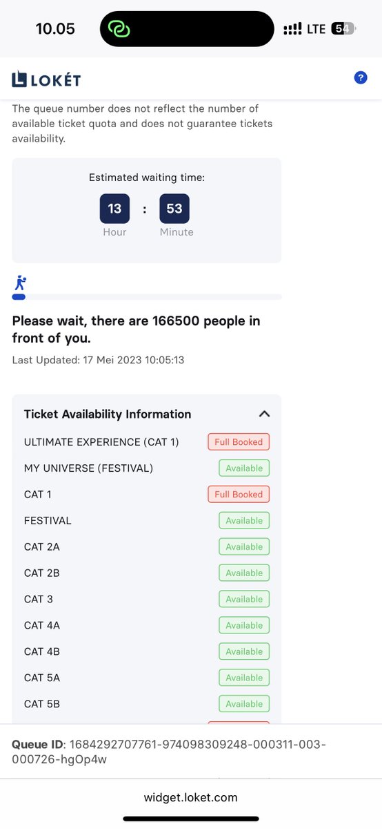 fallthenbloom's tweet photo. 10.34 all section for Coldplay Indonesia  full booked. Walaupun belum dapet tapi apresiasi bgt sm performance website ticketingnya. Lebih dari 500k antrian tapi di dalamnya tetap jalan &amp; gak crash. Aku masih tetap nungguin, semoga aja ada yg cancel jd aku bisa dapet 😭🙏 https://t.co/ZArbufC5KD