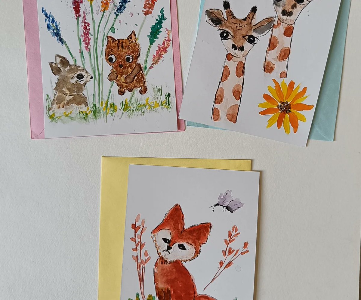 Baby animals handpainted in Watercolor. Bookmarks and flat greeting cards sets. DM to purchase. #RetweeetPlease for visibility. #handmadegift #artsale #animallover #art #artforsale #greetingcards #bookmark #ArtLovers #artistsupport #gifthandmade  #artistsontwitter #artbytee