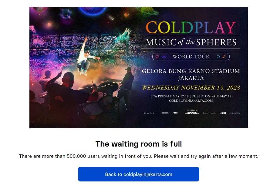 yanuartriadjie's tweet photo. Masih stuck disini aja daritadi #ColdplayIndonesia https://t.co/NP2Uiyo4Hg