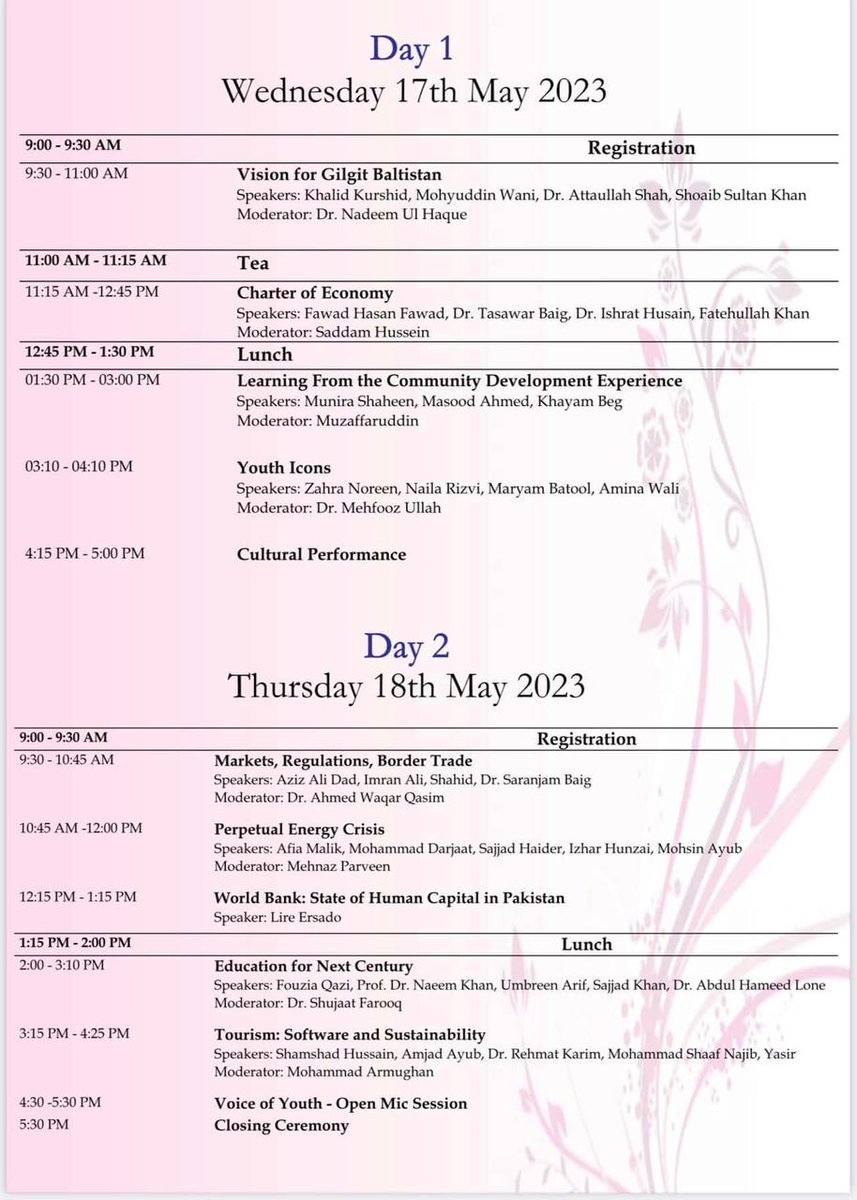 PIDEpk's tweet photo. Agenda of the 02 Days Conference - Beyond Mountains https://t.co/BPT7myXfi2