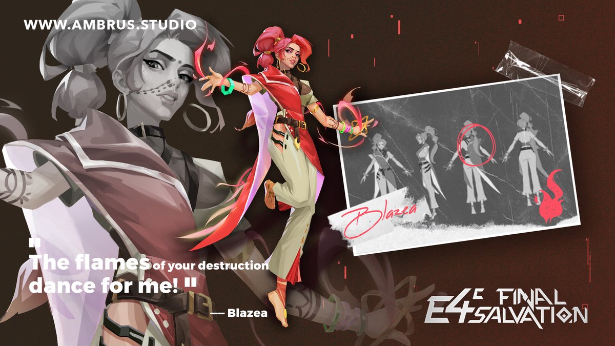 AmbrusStudio's tweet photo. "The flames of your destruction dance for me!"

Blazea is a fire mage manipulating flames. 
Who does she remind you of? 
Like, RT, and Comment.

#E4C #Rangers #Web3Games https://t.co/9ALy5AEIpK