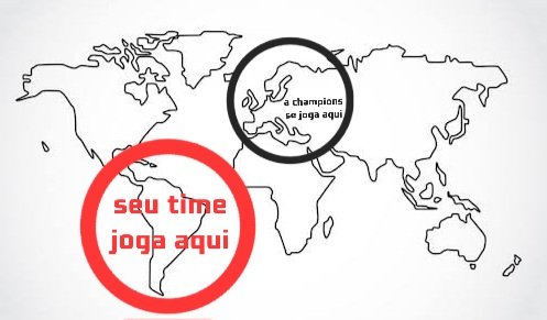 tiagobotini's tweet photo. Galera, ajustei um mapa de forma bem simples pra explicar rapidamente aos viralatas o motivo de a Champions não ter importância aqui no Brasil.

Espero que dê pra compreender: https://t.co/X0LsdX2izx