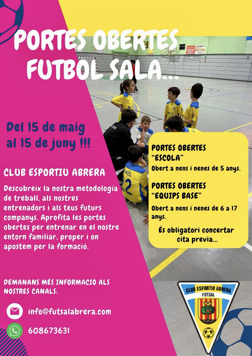Dies de portes obertes 
Lee más en : futsalabrera.cat/publication/15…