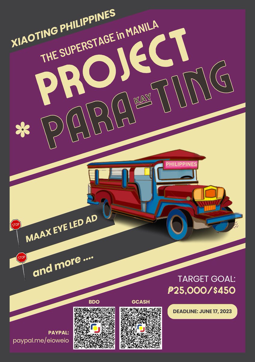 XiaotingPh's tweet photo. Project PARA-TING : PH Fan Project for Kep1er's XIAOTING ☆

Fundraising is now open!

📍 PHP 25,000
✨ MAAX Eye LED Ad and more

🗓 until June 17, 2023

Donation Form: https://t.co/jfQh77w6Lq

#ProjectParaTing
#XIAOTING #샤오팅 #Kep1er #케플러 https://t.co/uDNpbin3n4
