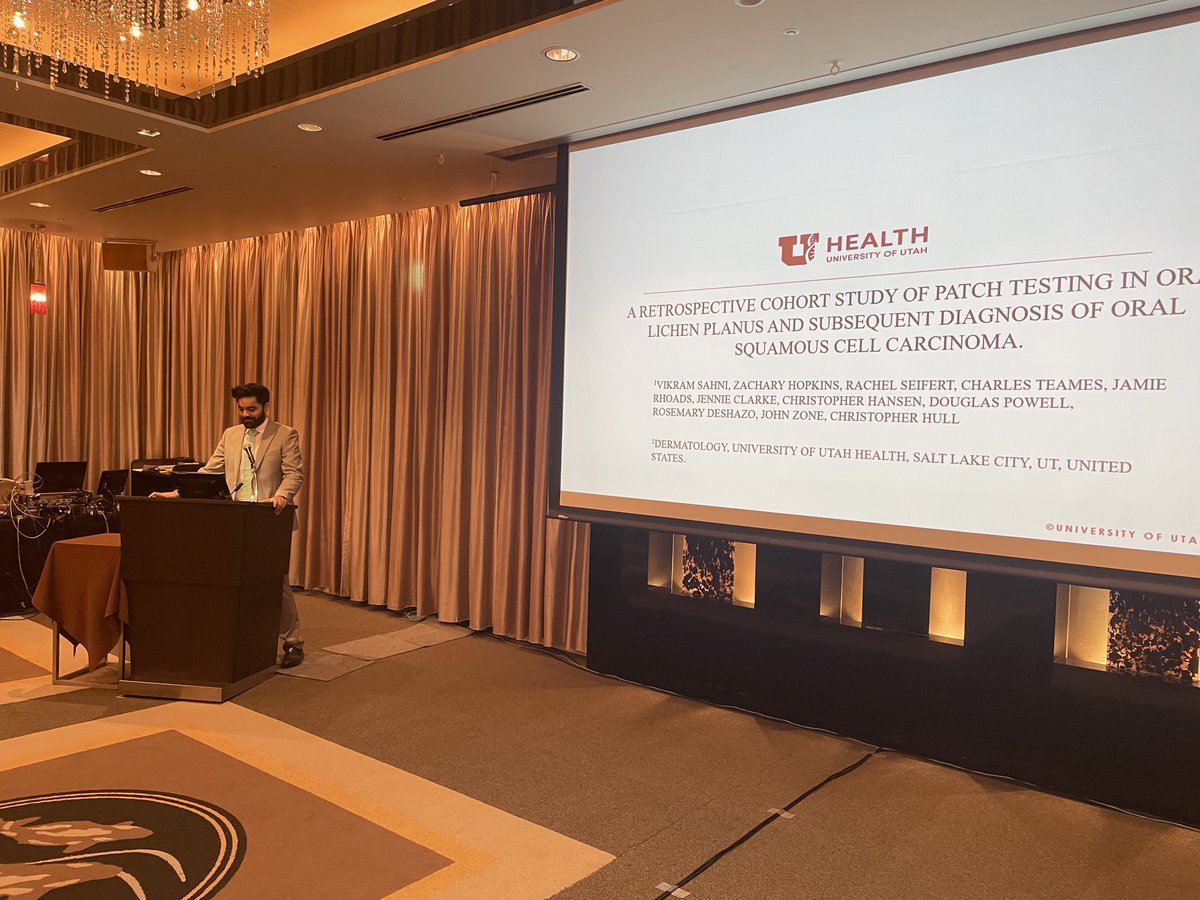 Zach Hopkins, MD (@zachhopkinsmd) on Twitter photo Super proud of our amazing <a href="/UofUDermatology/">U of U Dermatology</a> autoimmune fellow Vik Sahni (not on twitter) for his presentation on our work looking at patch testing in oral lichen planus and incident oral SCC #ISID2023 in Japan! He has done amazing work and I'm not alone in saying we'll miss him Super proud of our amazing <a href="/UofUDermatology/">U of U Dermatology</a> autoimmune fellow Vik Sahni (not on twitter) for his presentation on our work looking at patch testing in oral lichen planus and incident oral SCC #ISID2023 in Japan! He has done amazing work and I'm not alone in saying we'll miss him