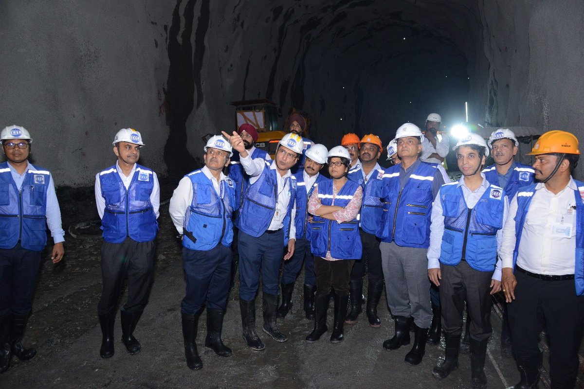 EngineersIND's tweet photo. Team EIL along with Team HPCL welcomed Ms. Sujata Sharma, Joint Secretary, MoP&NG (Marketing & OR) at the LPG Cavern Project site at Mangalore accompanied by Shri Amit K Garg, Director (Marketing), HPCL, Sh Rajiv Agarwal, Director (Technical), EIL and Sh Rajeev Gupta, Director (Projects), EIL. The team of dignitaries reviewed the progress of work at the various sites, such as the Access Tunnel, Lower Water Curtain Tunnel and Underground Operation Shaft of the project.

@HardeepSPuri @Rameswar_Teli @Vartika15791157 @PetroleumMin @HPCL 
#LNG #UndergroundOperation #NetZero #PMGatiShakti