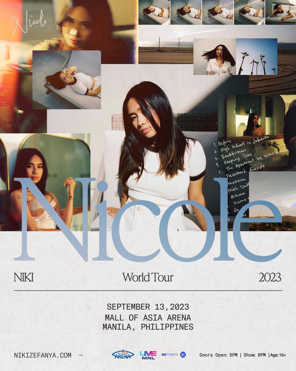 nikizefanya_PH's tweet photo. Here’s the much awaited ticket prices and seatplan for NIKI’s solo concert in Manila on September 13, 2023 at Mall of Asia Arena.

Tickets on sale tomorrow 5/18 at https://t.co/rqIImzJFdF and any SM outlets nationwide!

#NicoleWorldTour2023inMNL https://t.co/n9OQAuk9OY