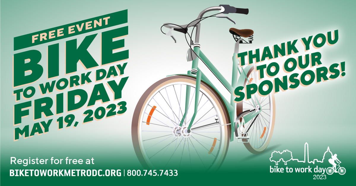 It’s the final countdown … T-minus 2 days and counting before Bike to Work Day 2023 kicks into gear on Friday, May 19. You won’t want to miss it! It’s quick, easy, and FREE to sign up. Go to biketoworkmetrodc.org - and we’ll see you out there!