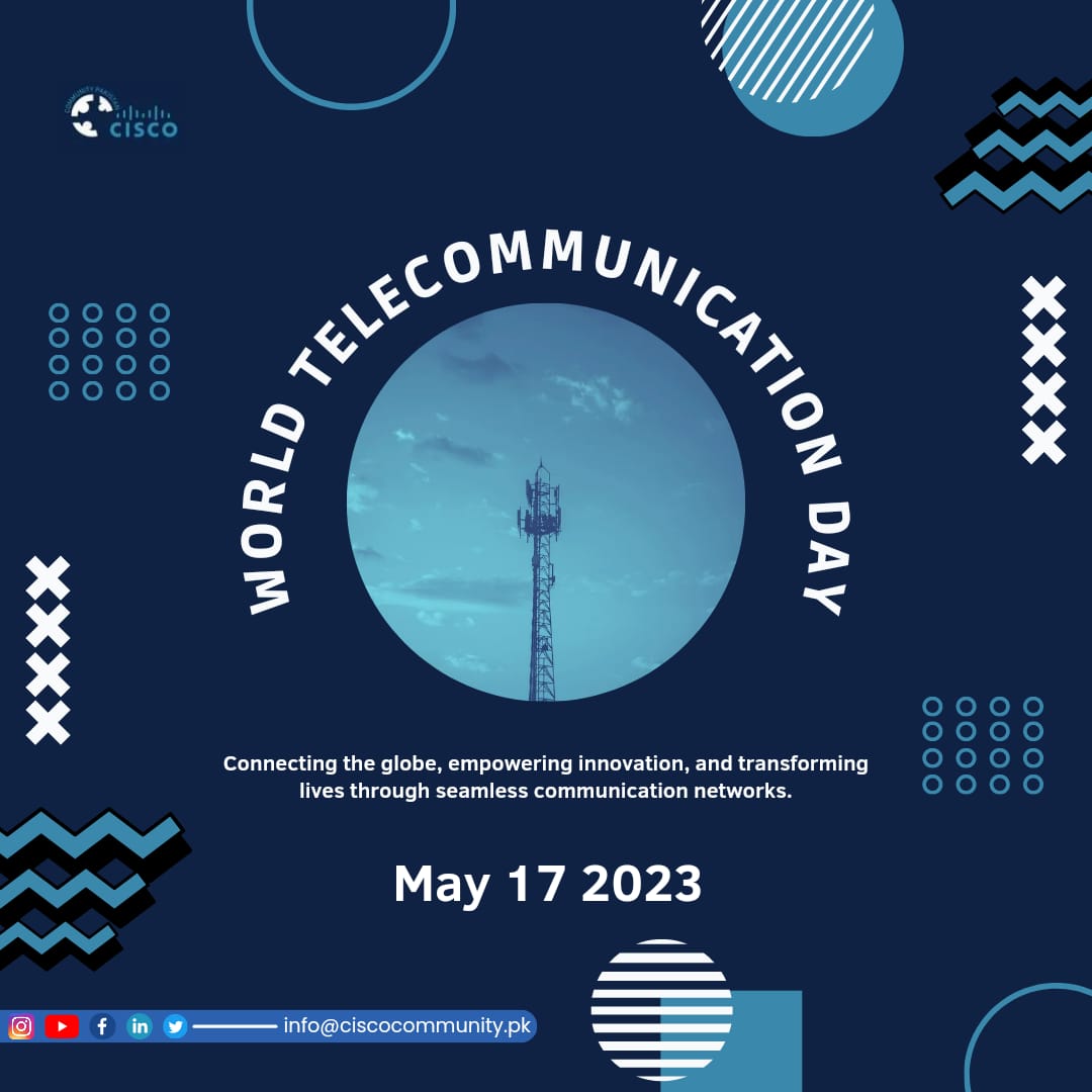 Let's celebrate "World Telecommunication Day" with Cisco Community Pakistan 📞 💻 💡

#technology #digital #communication #ciscoNetAcadpk #CCPteam