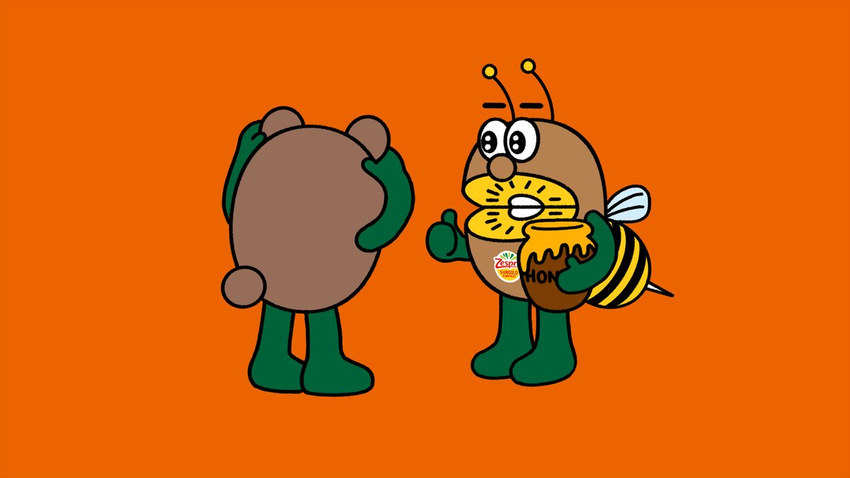 「オレたちキウイは、ミツバチさんが受粉してくれることで成長できるんだ  ミツバチさ」|ゼスプリキウイ公式のイラスト
