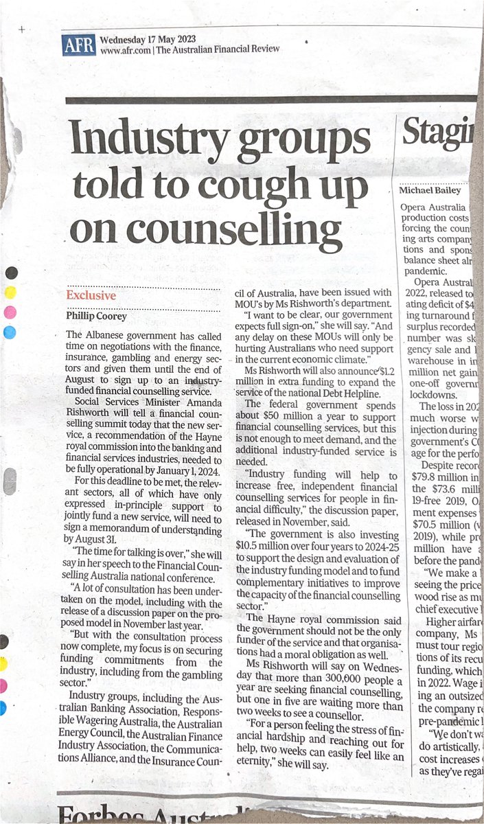 FCAupdate's tweet photo. NEWS: After years of debate and consultation, the industry funding of financial counselling services will be a reality by early 2024 @FCAN_NSW @FCVic_org_au @AmandaRishworth #auspol 
https://t.co/Ps6fq1oKQf https://t.co/p8TBk2TY4H