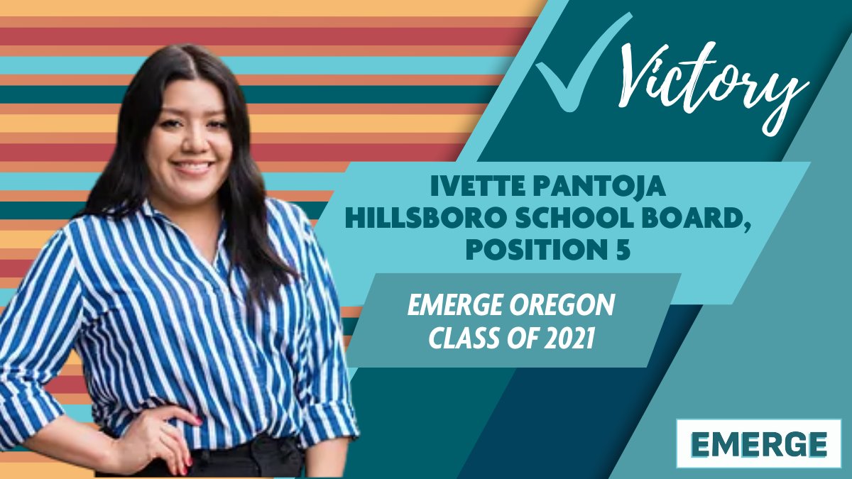 ✅Ivette Pantoja (2021) won the race for Hillsboro School Board Pos. 5 -- Congrats, Ivette!