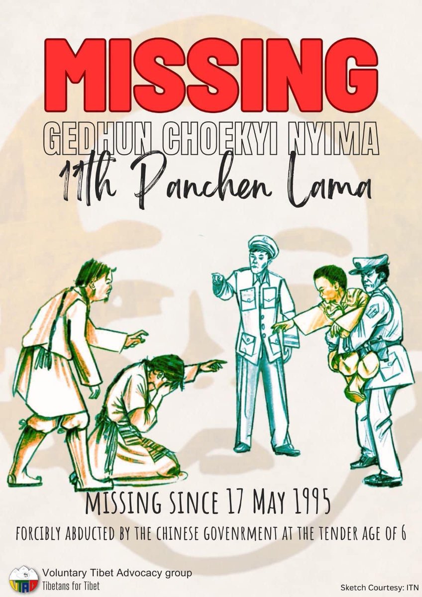 17th May marks 28 years since the disappearance of the 11th #PanchenLama shortly after his recognition in 1995 as the 11th Panchen Lama of Tibet by His Holiness the 14th #DalaiLama. Chinese government abducted him Rinpoche without any trace.
#MakeChinaAccountable #FreePanchenLama