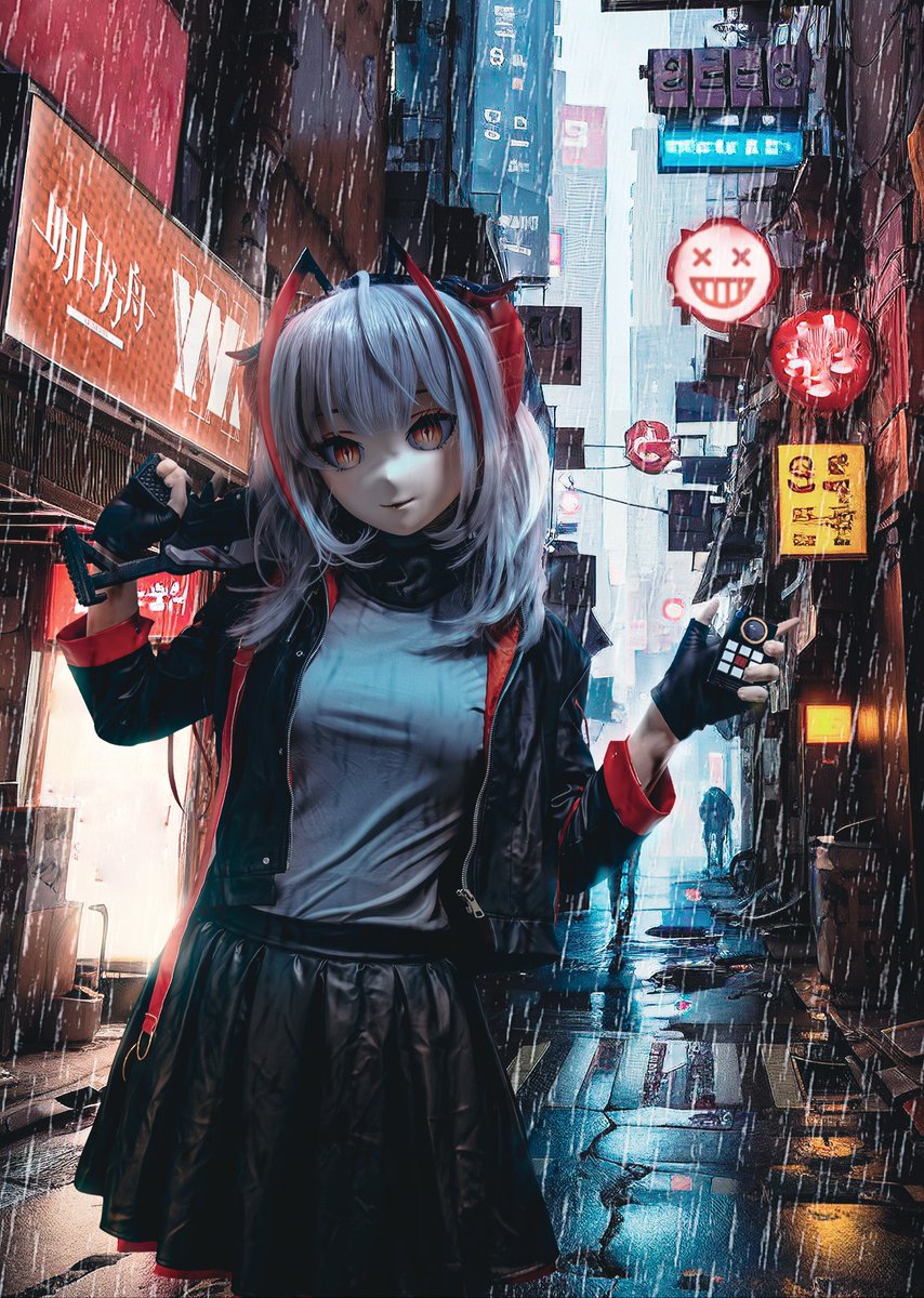 kerneldoge's tweet image. “她笑起来的时候总没好事。她一直在笑。”

📷&amp;amp;后期：@jyyosa

（感谢酱油大佬给了孩子一点高技术力震撼😋
#kigurumi #明日方舟