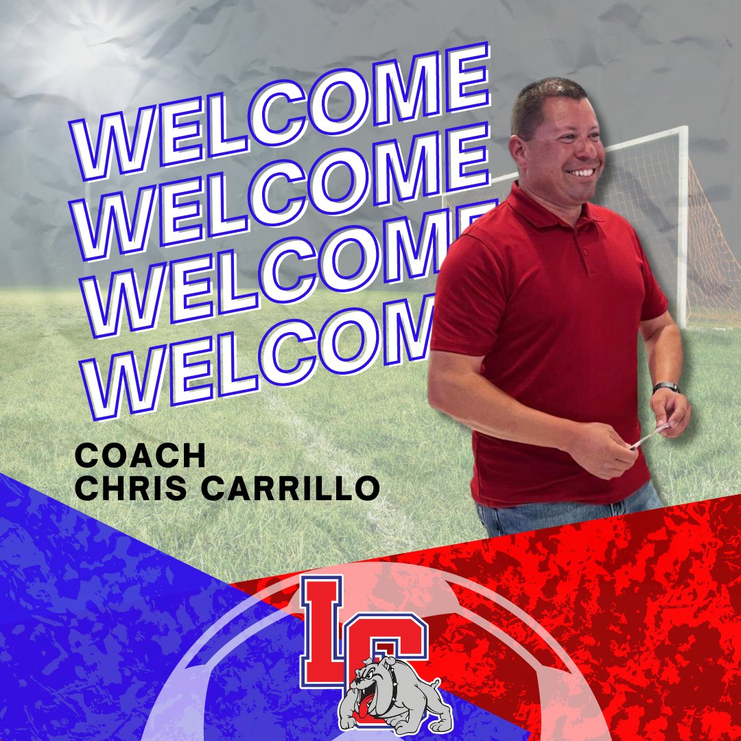BulldawgsLady's tweet photo. We are happy to welcome our new Varsity Head Coach: Chris Carrillo!! 
We are so excited to have him on board and lead the girls this season!!
🐾⚽️🐾
#ladybulldawgs #lchs https://t.co/XuefZiBRPY
