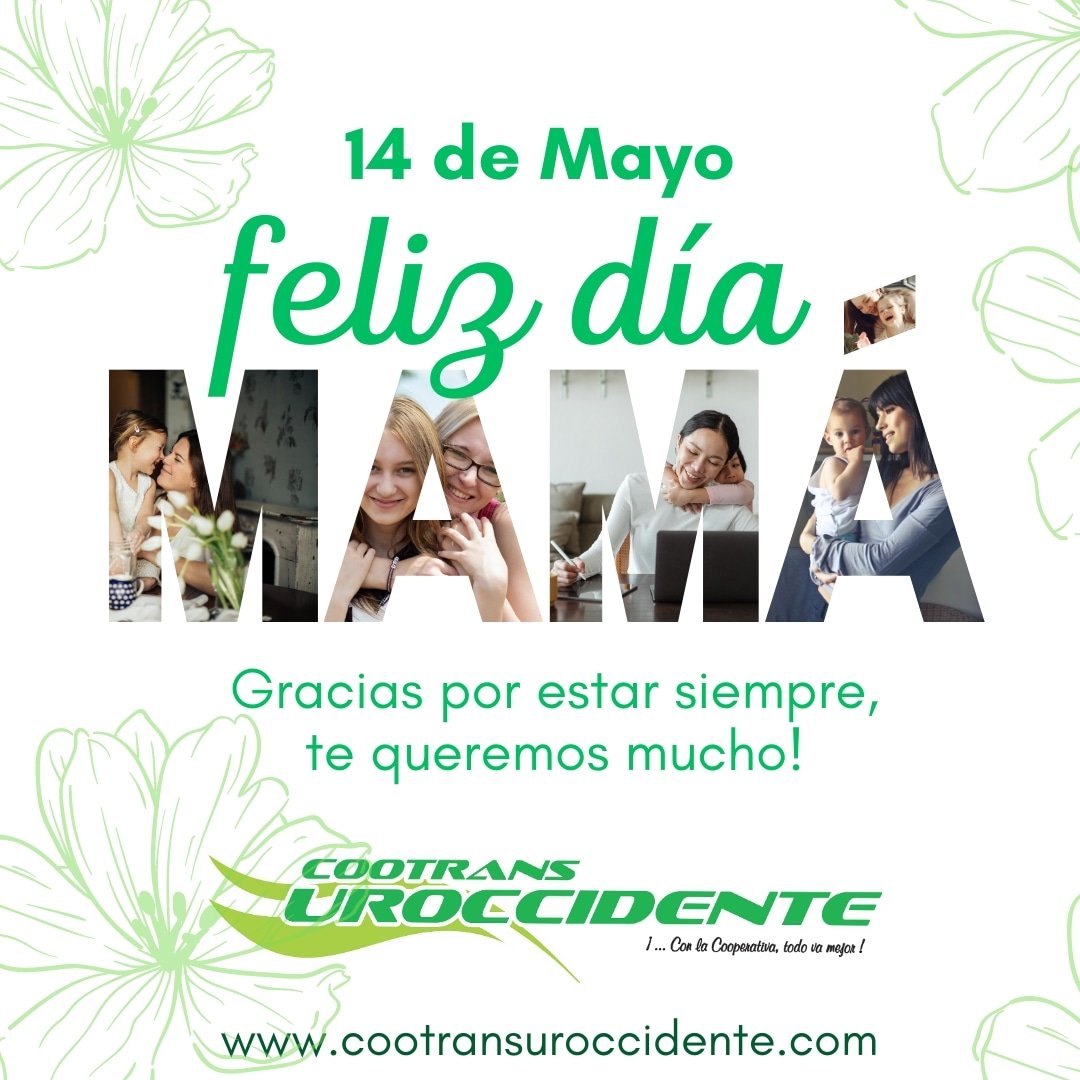 Acompañanos a Celebrar a Mamá y disfruta de nuestro descuento del 10% en compra de tiquetes💝
.
.
(El descuento solo aplica para mujeres)
#cuidado #Urabá #casa #familia #transporte #mamá #felizdiadelamadre #Cootransuroccidente #feliz #viaje #madres