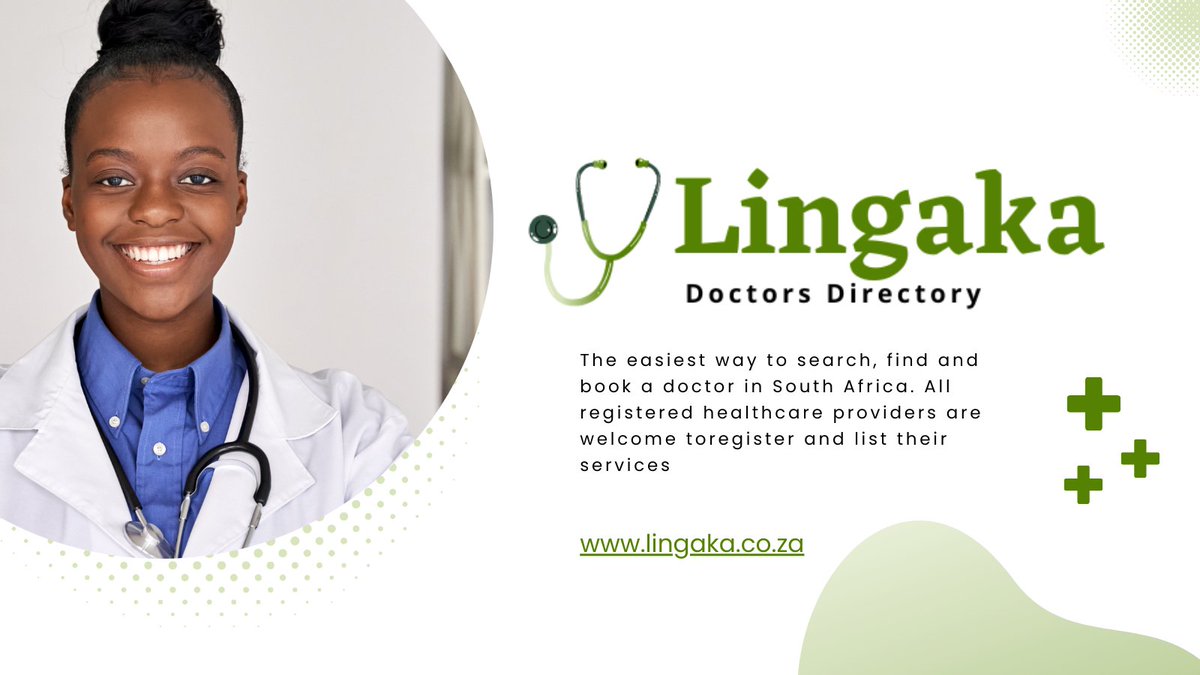 Lingaka_RSA's tweet photo. SA Doctors Directory.
All registered medical health providers are invited to list their services.
https://t.co/zlPEV9KzFJ
#DoctorsDirectory #lingaka #MzansiDoctors #DoctorsSouthAfrica https://t.co/5zoZTZqgKb