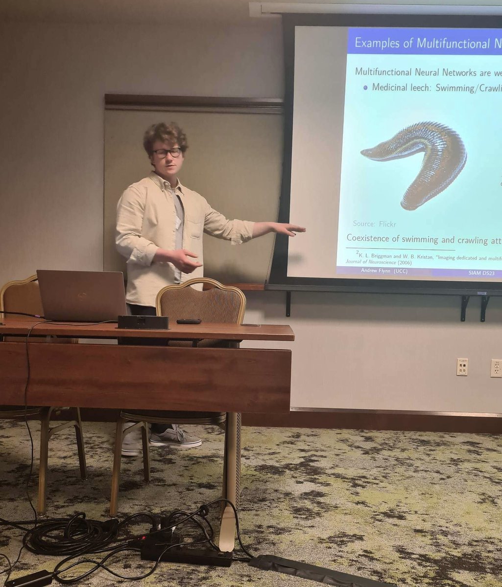 Some serious big leech energy during my talk earlier today at #SIAMDS23, thanks to all who came! #Multifunctionality #ReservoirComputing #DynamicalSystems #MachineLearning