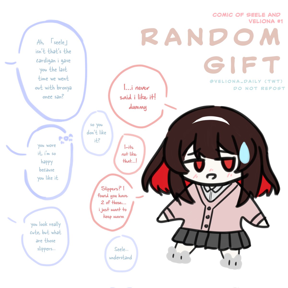 Veliona_Daily's tweet photo. Day 56
The return of Veliona doodles!
Comic of Seele and Veliona #1
. 
. 
#Veliona #Seele #HonkaiImpact3rd #Honkai #Doodles #VelionaComic #SeeleComic #SeeleFanart https://t.co/km5TEV4Z6a