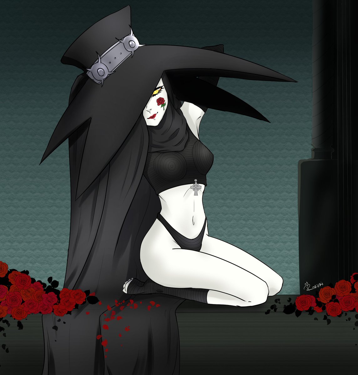 r0kuki's tweet photo. She's my favorite. 🖤🌹✨

#SMT #Scathach #ScathachSMT #ShinMegamiTensei https://t.co/yfG8mlZ1qB