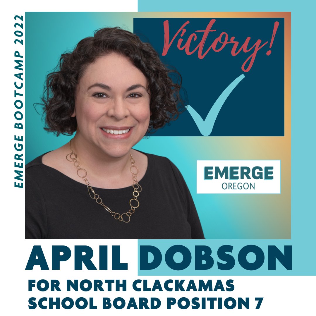 ✅April Dobson (2022) won the race for North Clackamas School Board Pos. 7 -- Congrats, April and Team!!!