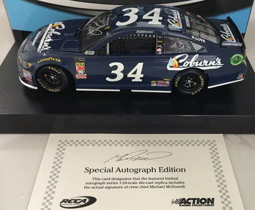 #DiecastForSale on DCR: $50.00 Michael McDowell #34 Coburns 2018 Ford Fusion - Autographed OEM Autographed  (#17/36)
diecast.sale/3WhBQ60

#michaelmcdowell #nascar #diecast